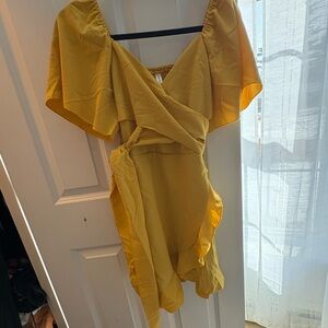 Yellow Wrap Dress